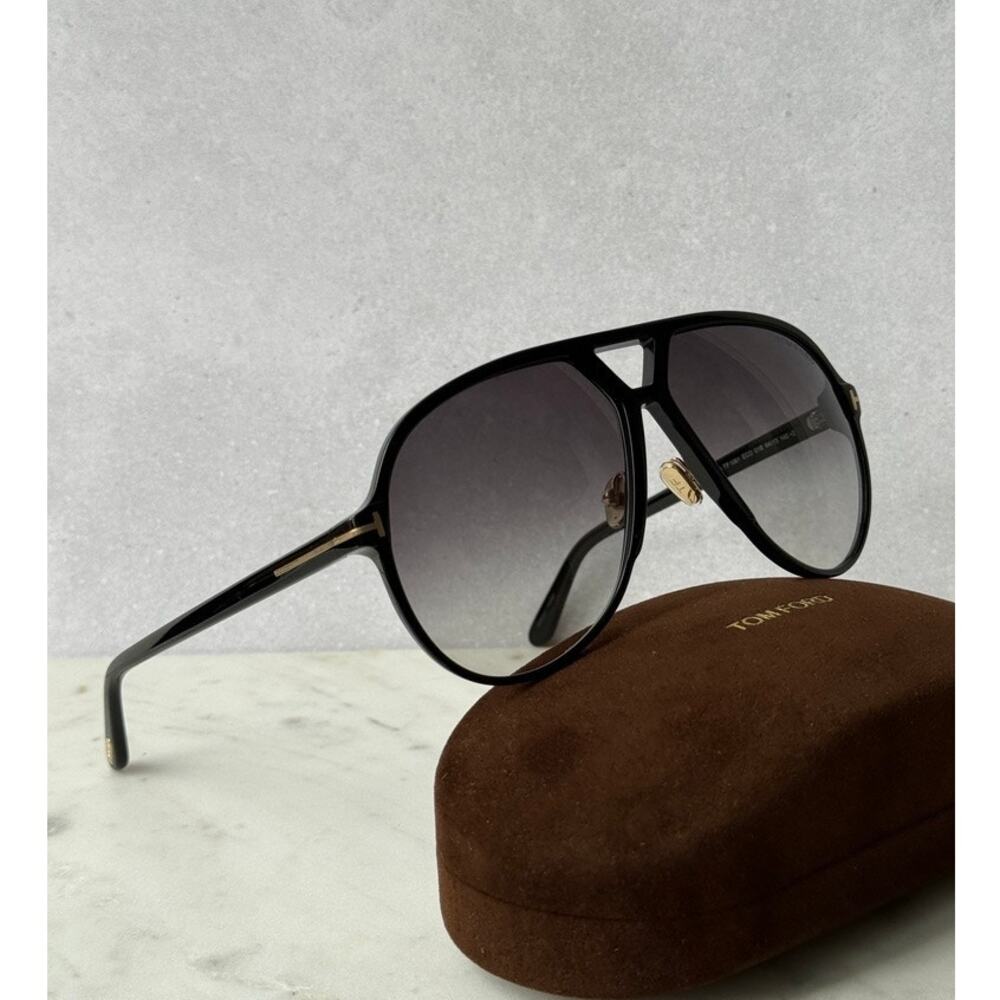 NEW Tom Ford Betrand Aviator Sunglasses in Black $495